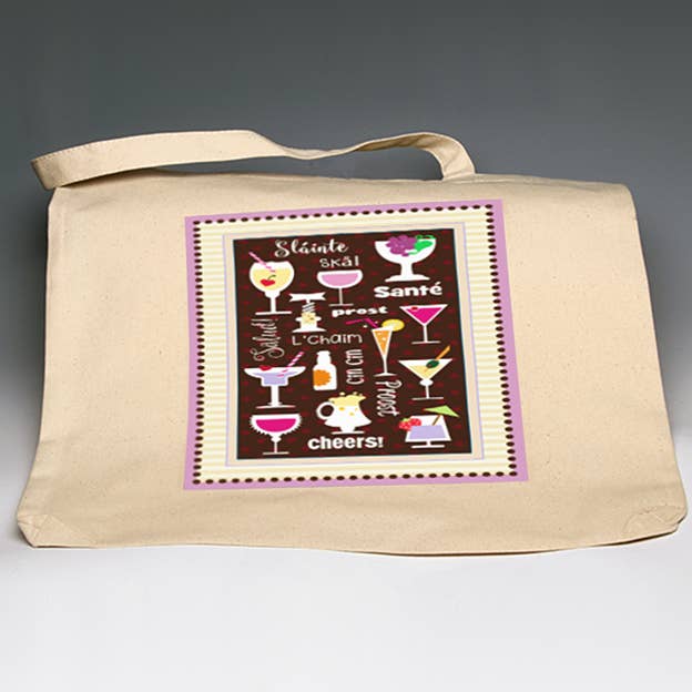 Wine Glasses Tote Bag for wholesale by Liane Fried Studio