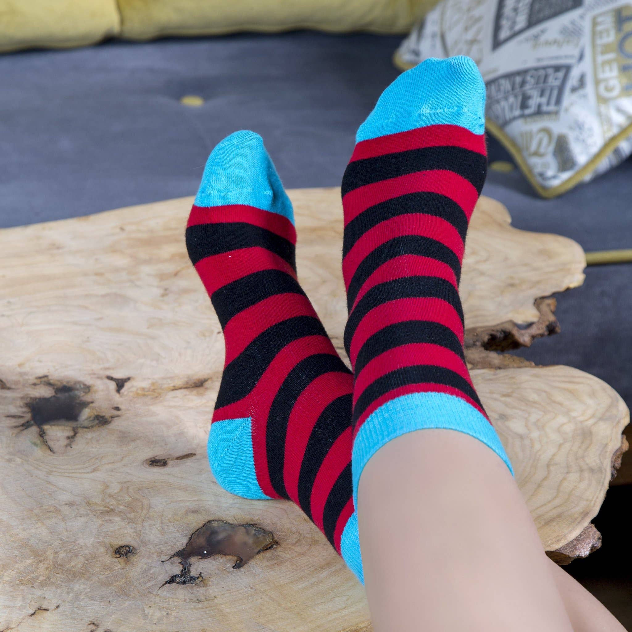 Socks n Socks - Wholesale Socks - Women's - Women's Red Sky Stripe Crew Socks2