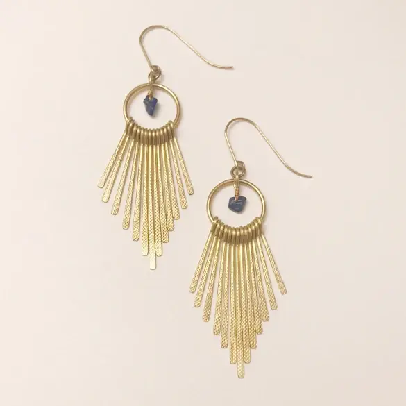 Sophia Louiz - Wholesale Dangle Earrings - Sun Goddess Earrings - Lapis Lazuli1