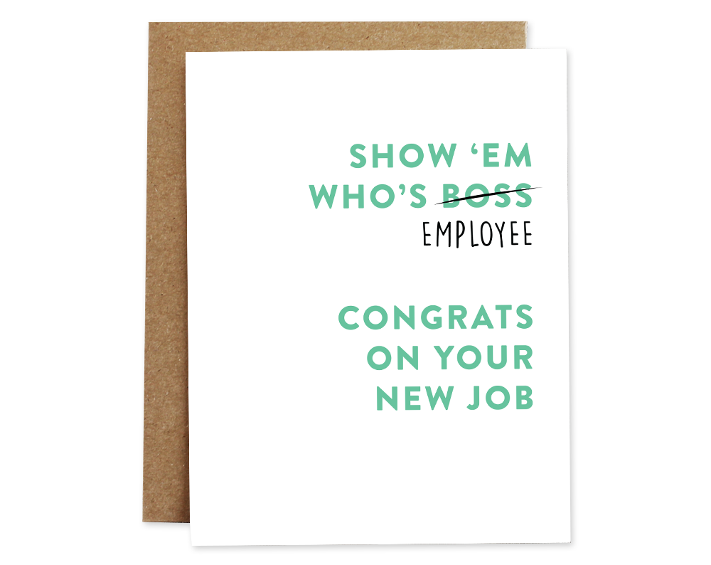 Rhubarb Paper Co. - Wholesale Congratulations Card - Employee New Job Card0