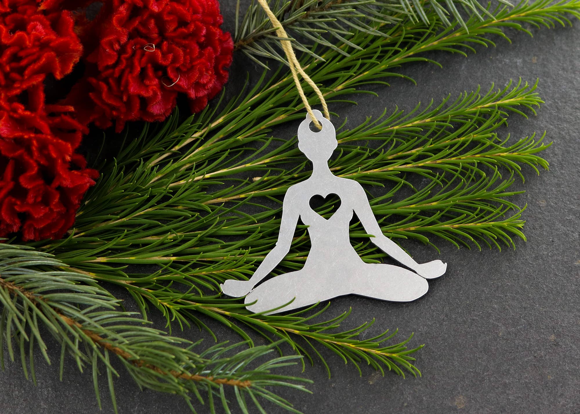 Iron Maid Art - Wholesale Ornament - Lotus Yoga Pose Metal Holiday Gift Christmas Ornament