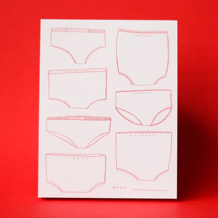 Bloco de Notas de Cuecas dos Dias da Semana por atacado de M.C. Pressure