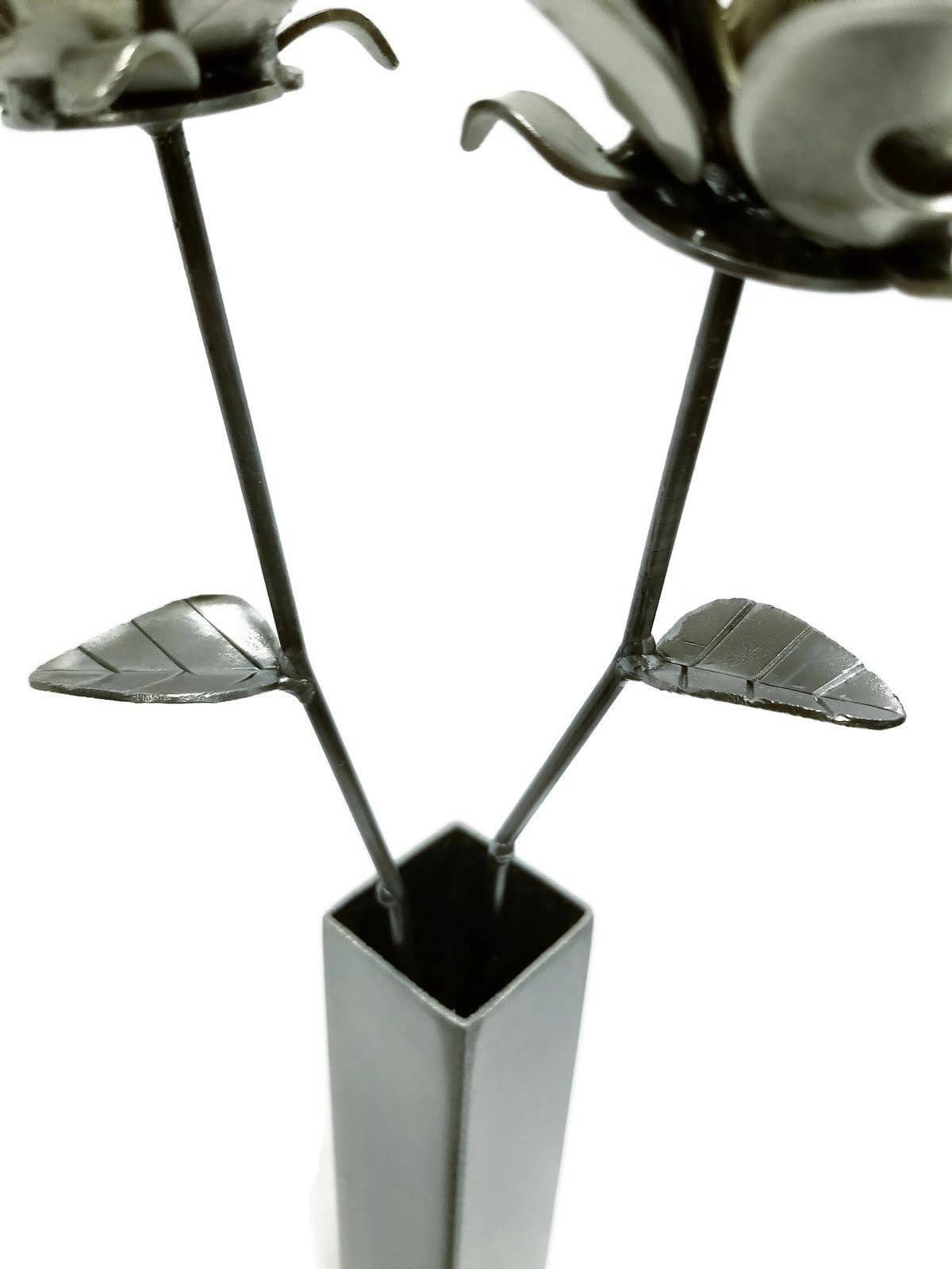 Metal Relic - Wholesale Artificial Flowers - Dual Immortal Roses And Bud Vase7