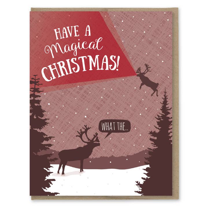 Modern Printed Matter - Wholesale Christmas Card - What the Reindeer Christmas Card