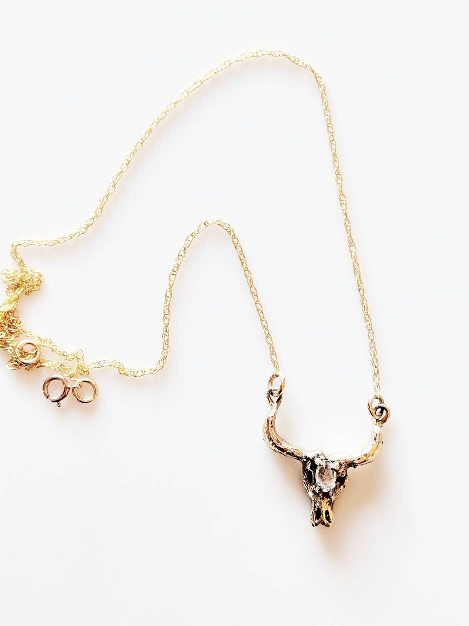 Sweet 1985 - Wholesale Pendant/Charm Necklace - Pink Brass Ox Head Necklace1