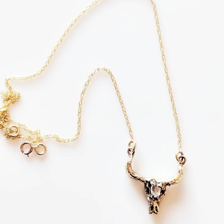 Sweet 1985 - Wholesale Pendant/Charm Necklace - Pink Brass Ox Head Necklace1