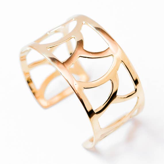 Brass Caged Goddess bracelet Cuff for wholesale by Bisjoux