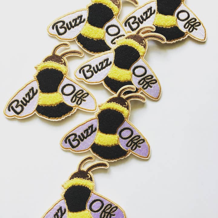 ILOOTPAPERIE – wholesale Lapp – Buzz av humla Chenille broderade järn på patch