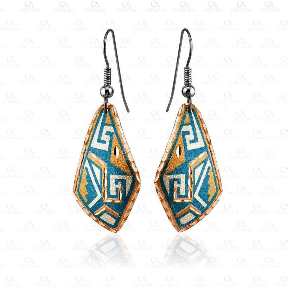 COPPER ARTS INC. - Wholesale Dangle Earrings - 719BL Native American and Art Deco Designs1