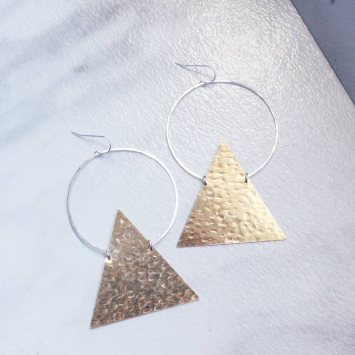Stationary Triangle and Hoop Earrings for wholesale by M.Liz Jewelry