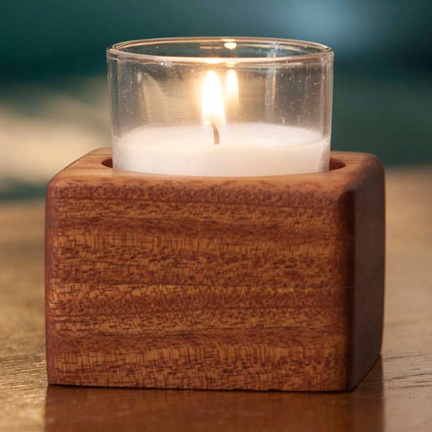 Votive Candle - Cube, Fine Wood Holder for wholesale by Blue Valley Woodworks