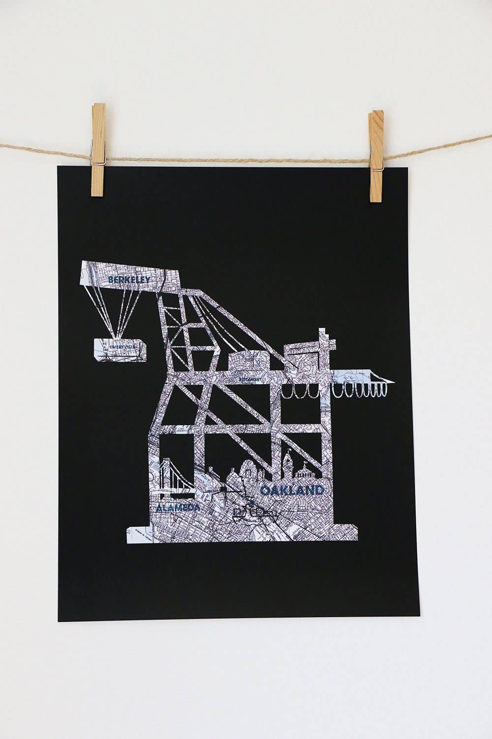 Granny Panty Designs - Wholesale Art Print - Paper Crane Print - Oakland East Bay Map - Shipping Crane2