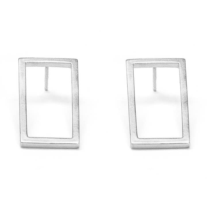 Short Rectangle Earrings - Silver for wholesale by Cielomar Jewelry