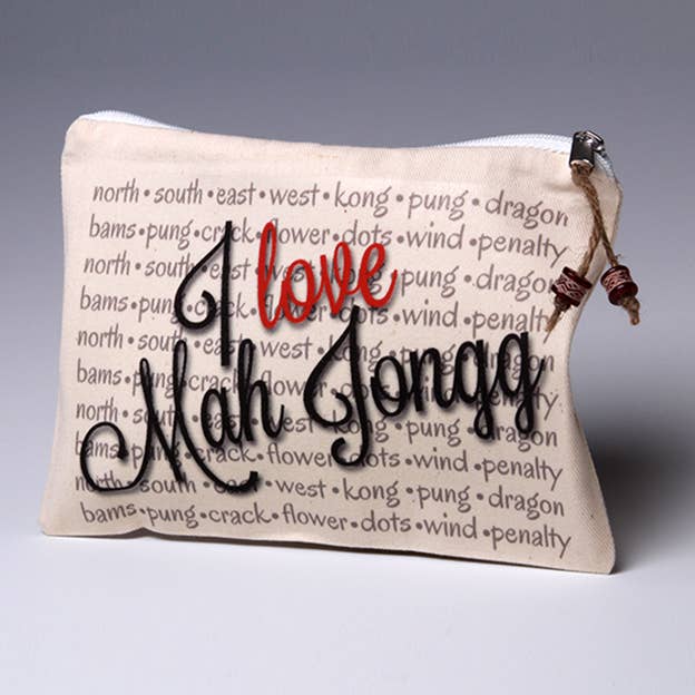 I Love Mah Jongg Pouch - Small for wholesale by Liane Fried Studio