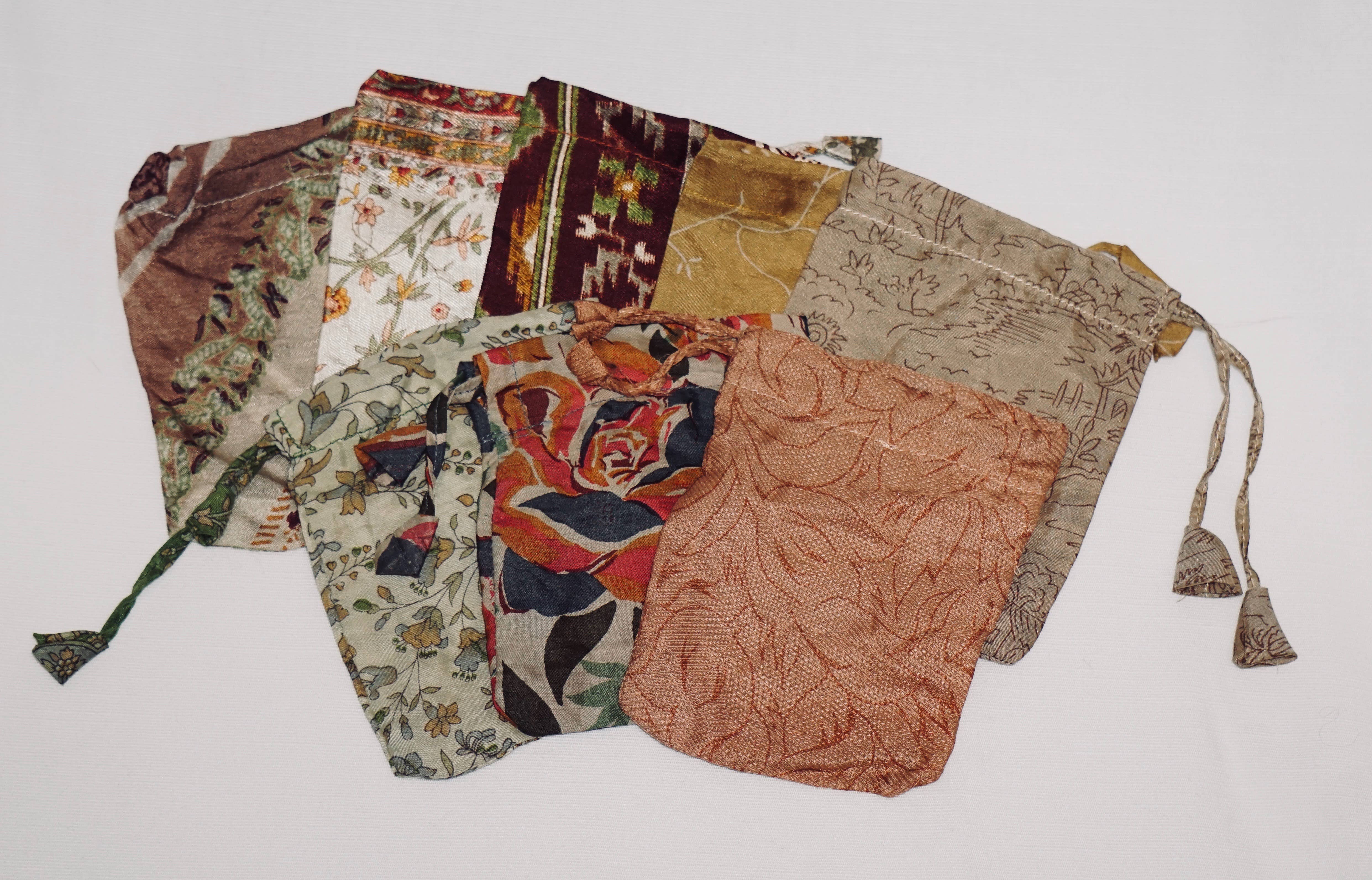 Sewing New Futures, Inc - Wholesale Pouch - Women's - Neutral Sari Pouch Gift Bag1