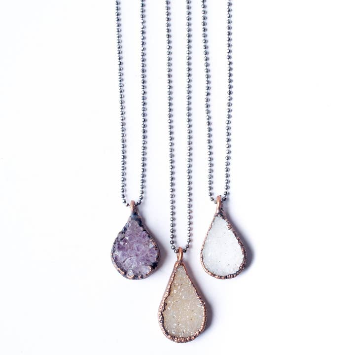 Druzy Droplet Necklace for wholesale by HAWKHOUSE