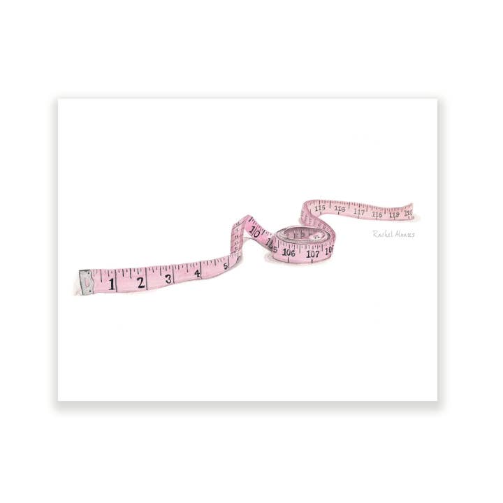 Watercolor Measuring Tape Illustration for wholesale by Rachel Alvarez Art