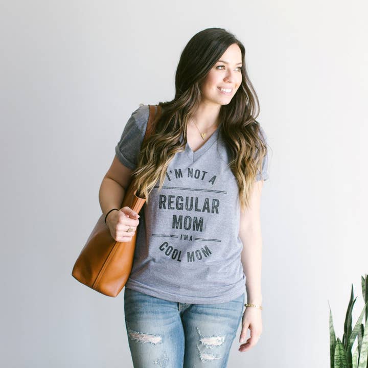 Gladfolk - Wholesale Screen Printed T-Shirt - Women's - I'm Not A Regular Mom, I'm A Cool Mom Adult Tee
• Gray1