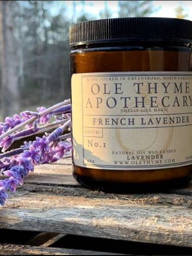 Candela alla lavanda francese per la vendita all'ingrosso da parte di Ole Thyme Apothecary