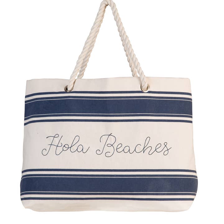 Totalee Gift - Wholesale Beach Bag - SALE Cotton Cream Hola Beaches Beach Tote