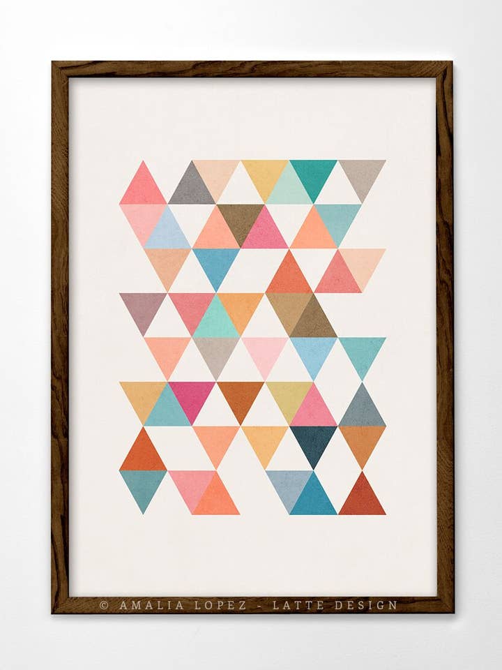Triangles 5 Art Print. Geometric print for wholesale by Latte Design