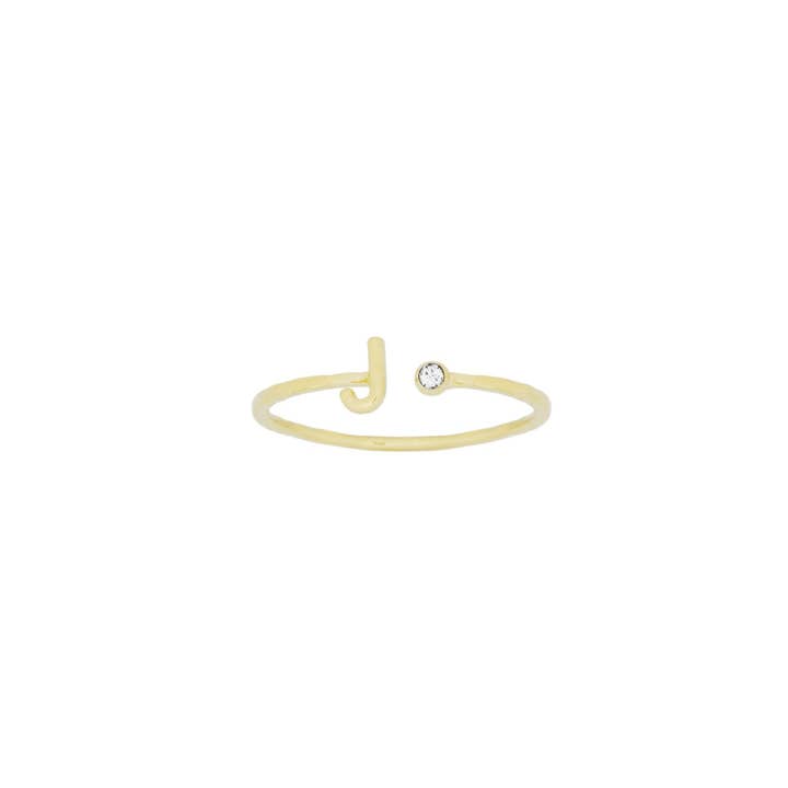 Katie Dean - Wholesale Band/Stacked Ring - 18K Gold Plated, Size 6 Initial Ring25