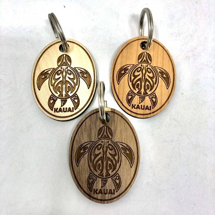 KEYCHAIN - Hawaiian Honu Sea Turtle, Tribal Island Design for wholesale by Insert Brand Here Shop