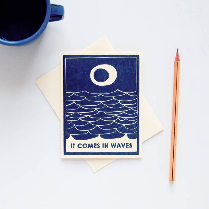 Heartell Press - Wholesale Sympathy Card - Comes In Waves Sympathy Card - Navy2
