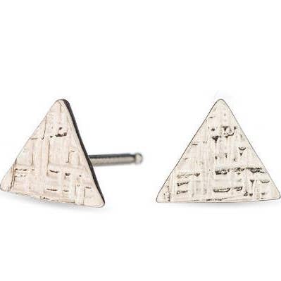 Sterling Silver Hammered Tiny Triangle Studs for wholesale by Amanda K Lockrow
