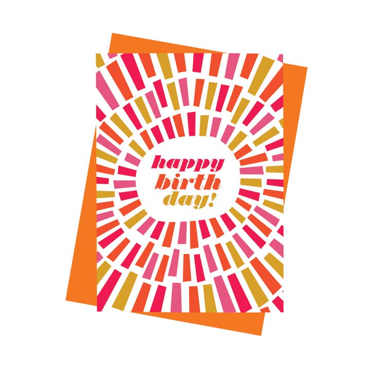 Happy Birthday Card - Pink for wholesale by Paisley Paper Co.