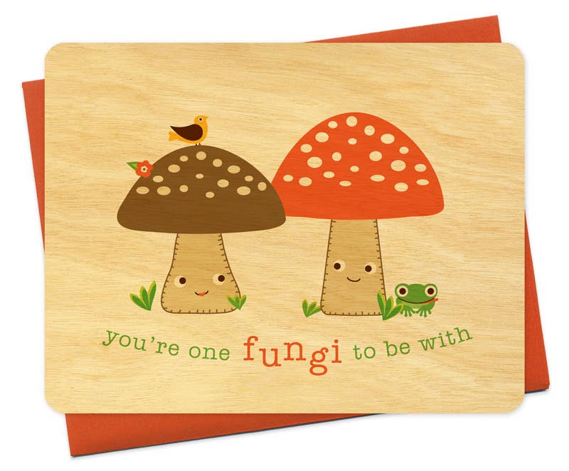 Night Owl Paper Goods - Wholesale Love Card - You're a Fungi Wood Love Card1