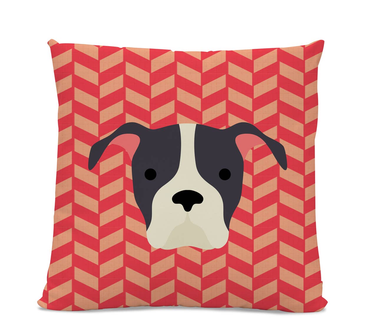 Sophisticated Pup - Wholesale Throw/Decorative Pillow - Pitbull Herringbone Pillow 20" X 20" Spun Polyester0