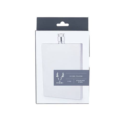 Viski - Wholesale Flask - Harrison Polished Stainless Steel Slim Flask