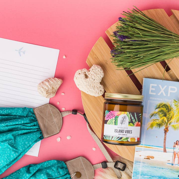 NaturalAnnie Essentials - Wholesale Jar/Filled Candle - Island Vibes Fruity/ Tropical scented Soy Candle3