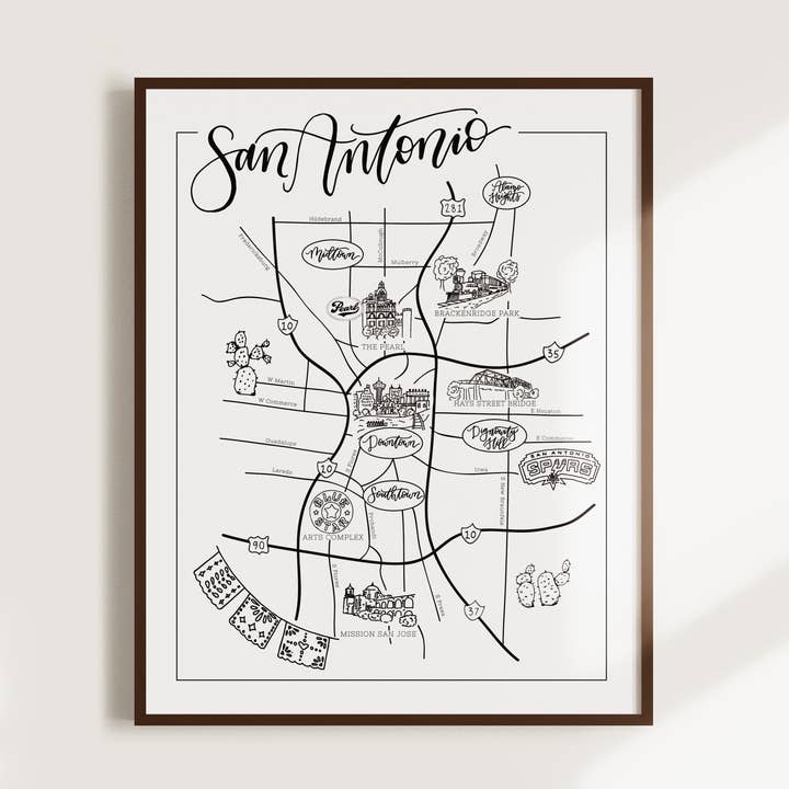 San Antonio City Map for wholesale by Worthwrite Goods