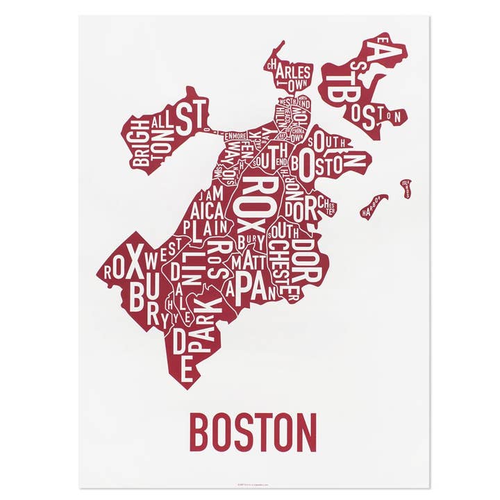 Ork Posters – wholesale Poster – 18" x 24" Boston Neighborhood Map Poster3