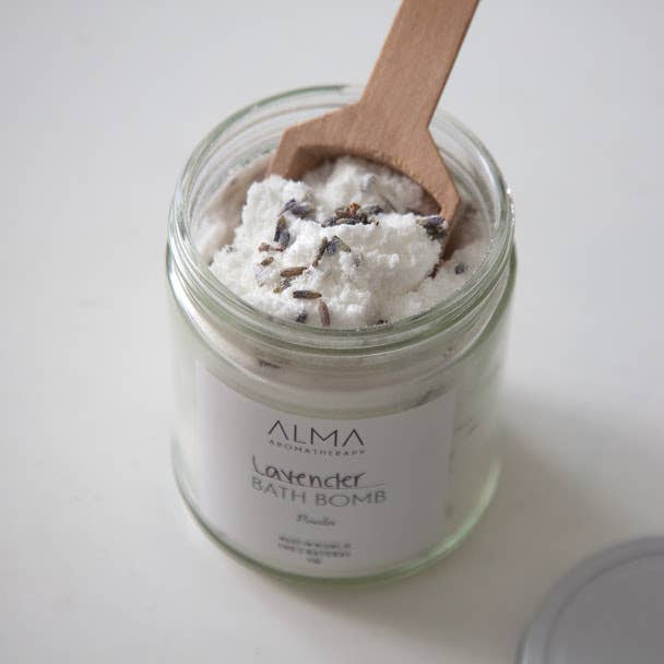 Lavender Bath Bomb Powder for wholesale by Alma Aromatherapy