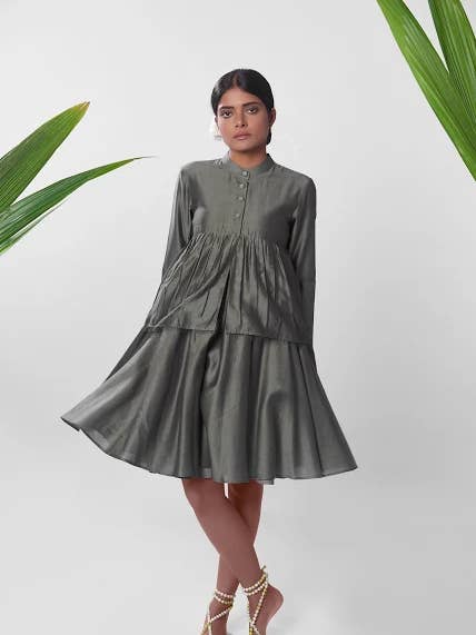 Ash Metal Dress for wholesale by Clothcrafte