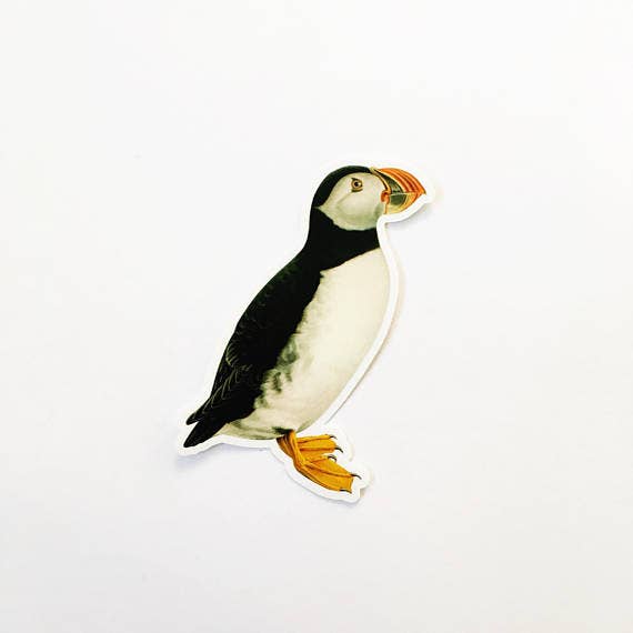 Puffin Vintage Bird Sticker for wholesale by Pergamo Paper Goods