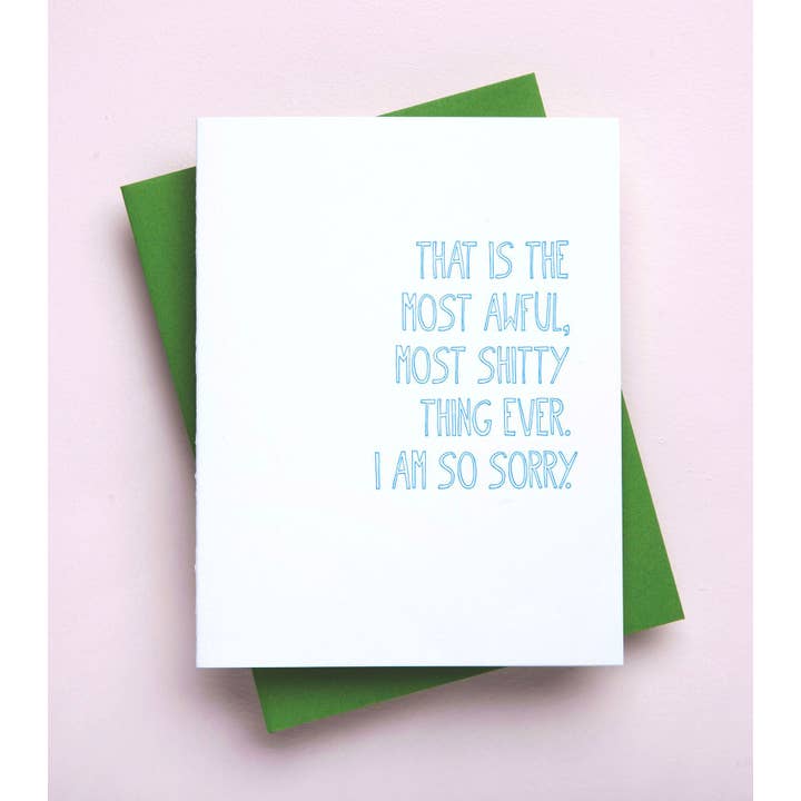 Richie Designs - Wholesale Sympathy Card - Awful Shitty Thing - bereavement, sympathy greeting card