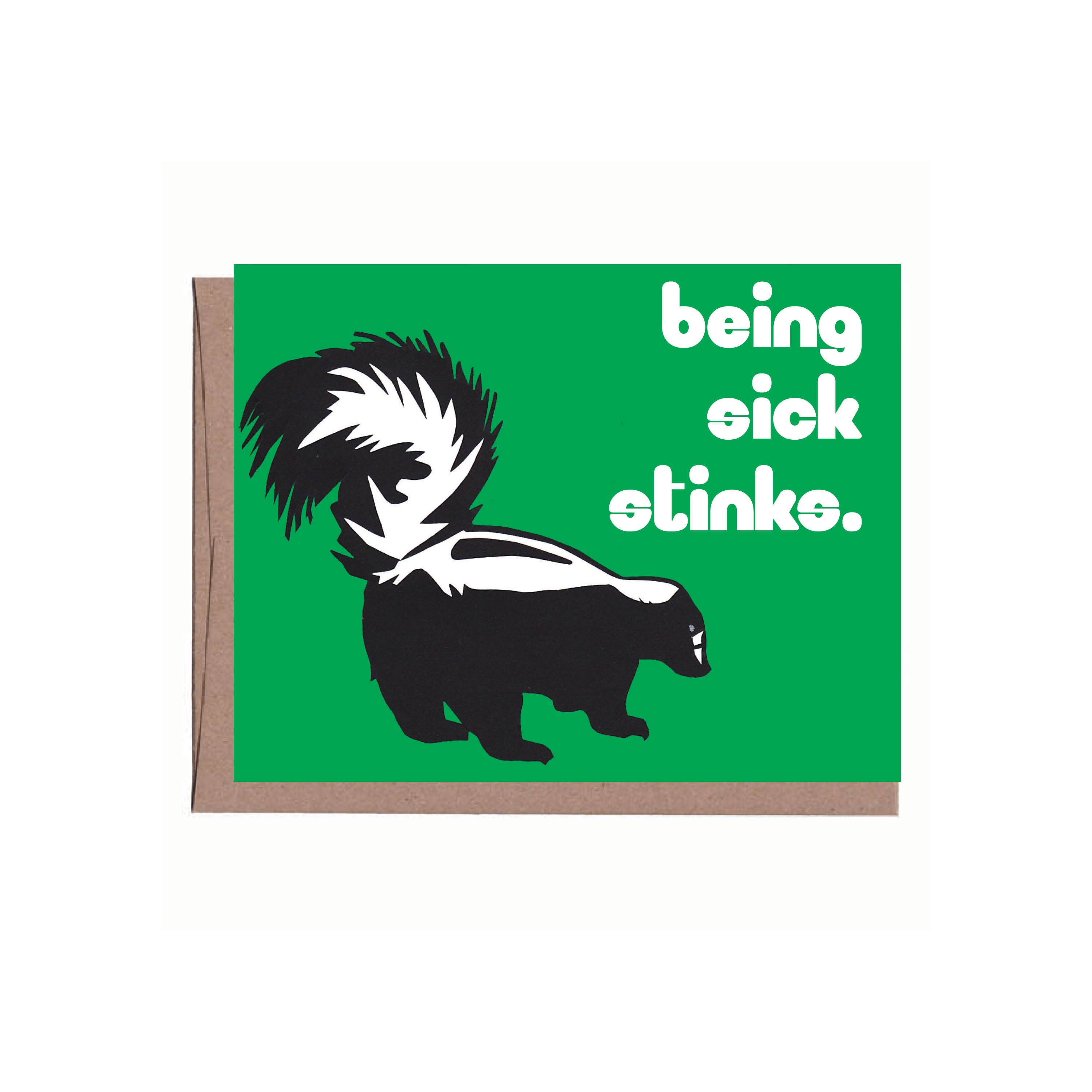 La Familia Green - Wholesale Get Well Card - Get Well Skunk Greeting Card