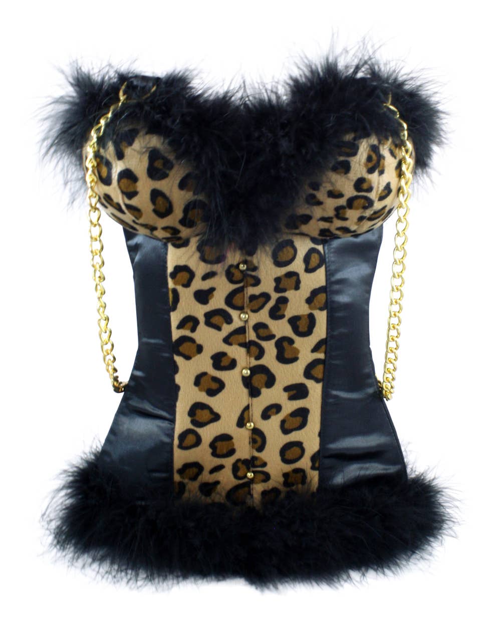 Tipsy Totes - Wholesale Wine Tote - Cheetah Bustier Double Tote Bag3