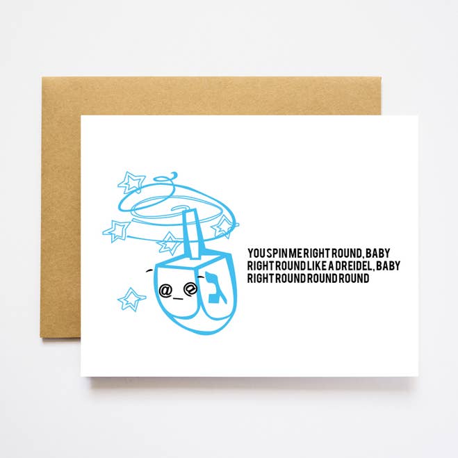 Dizzy Dreidel Hanukkah Greeting Cards for wholesale by ILOOTPAPERIE