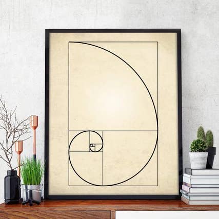 11” x 14” Fibonacci Art Print for wholesale by The National Anthem
