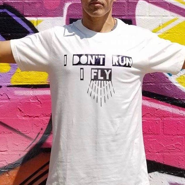 Around Eco - Wholesale Screen Printed T-Shirt - Unisex - Dark Gray I Don't Run I Fly3