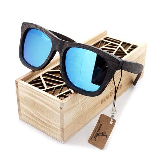 Carter Isaiah - Wholesale Sunglasses - Unisex - Round-a-bout Wooden Sunglasses2