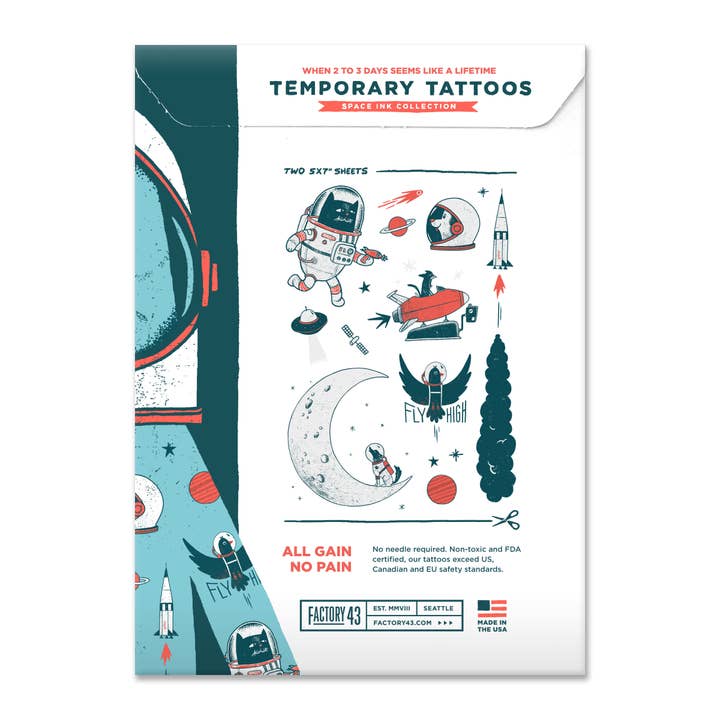 Factory 43 - Wholesale Temporary Tattoo - Space Ink: Temporary Tattoos2
