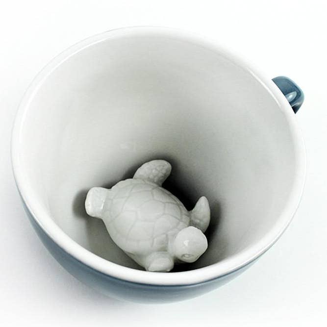 Creature Cups - Wholesale Coffee Mug - Turtle 11 oz. (Wedgwood Blue) Ceramic Mug Ocean Gift