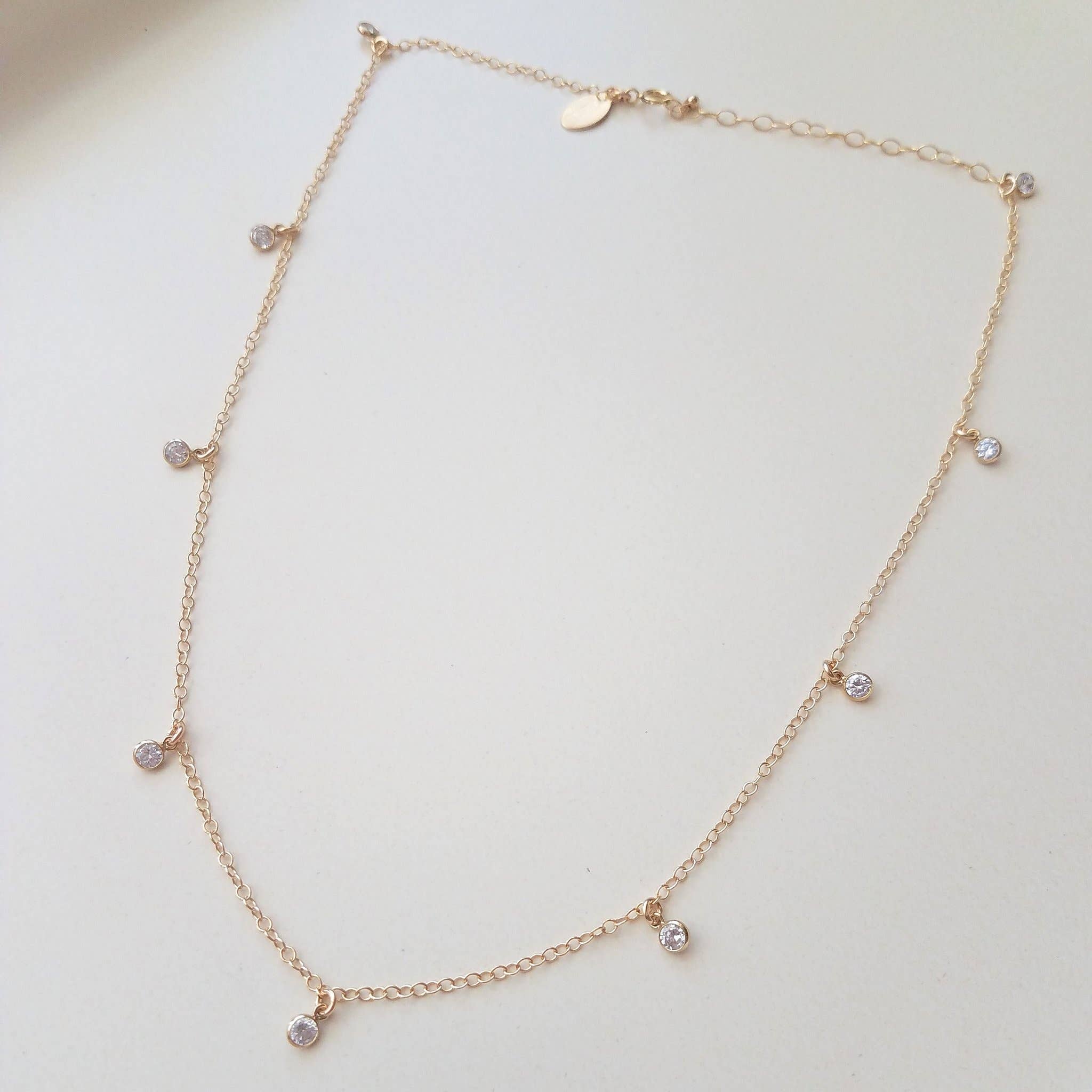 MissElenious Jewelry - Wholesale Pendant/Charm Necklace - Cubic Zirconia Shaker Necklace - White4