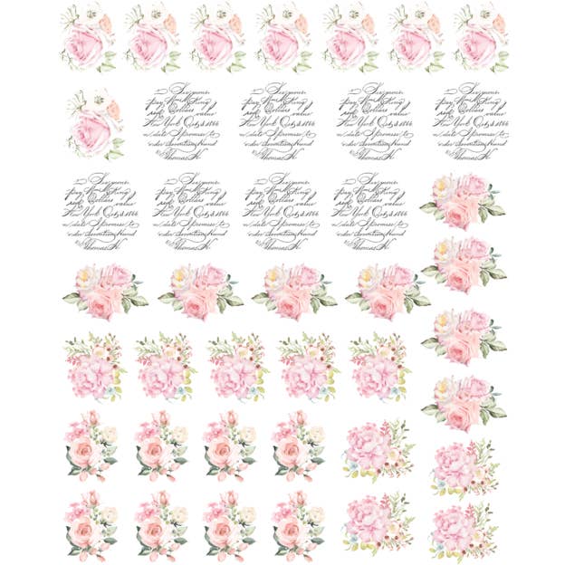 Redesign with Prima - Vente Transfert pour sublimation - Refonte avec Prima Transfer May Flowers, 5 motifs, 25,4 x 20,3 cm